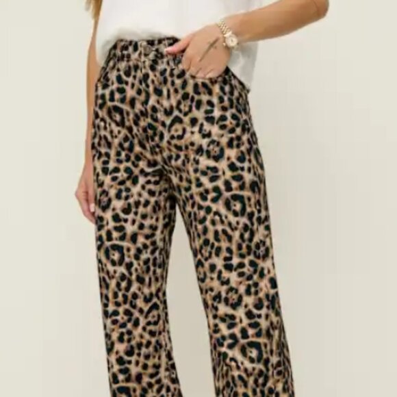 Reformation Cary High Rise Slouchy Straight Leg Jeans Brown - Size 33 - Picture 4 of 4